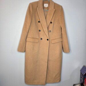 Loft Light Tan Wool & Polyester Coat, Size S, Excellent Condition